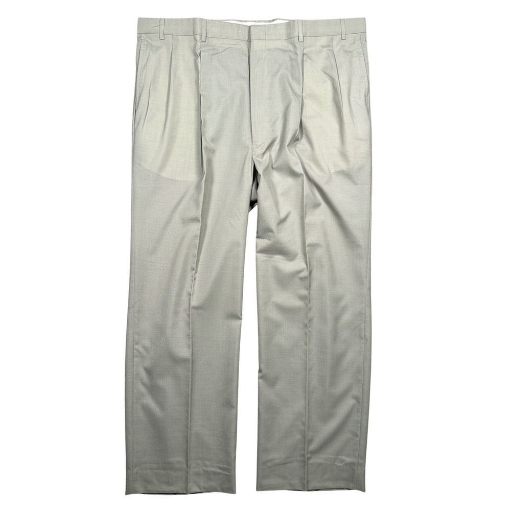 Irvine‎ Park Mens Pleated Dress Pants Light Gray Wool Cashmere Size 44 43x31
